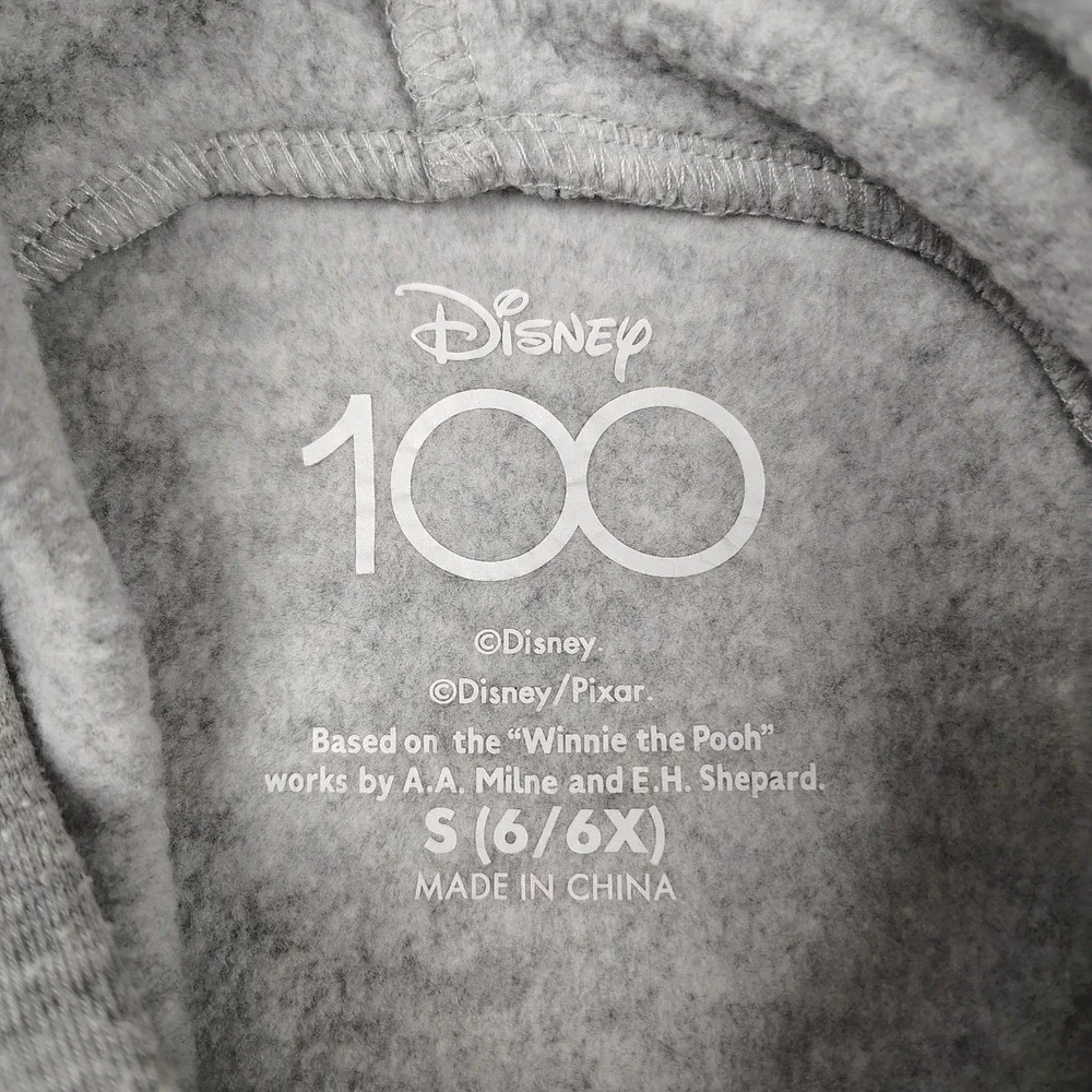 Disney 100 Years Hoodie Dress Girls 6 Blue Tulle Minnie Pooh Sulley Princess EC